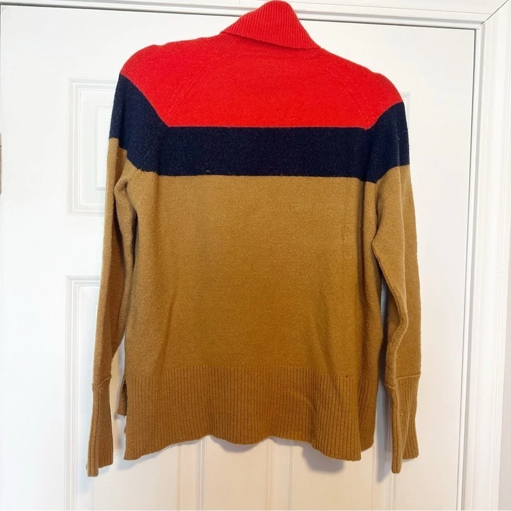 J.Crew color block turtleneck sweater in super soft yarn